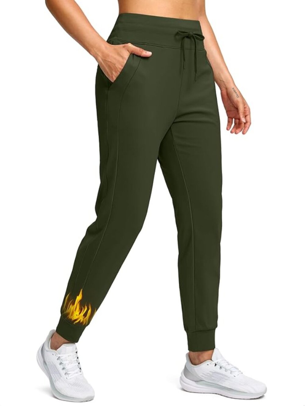 Soothfeel Women's Fleece Lined Joggers (large, olive)